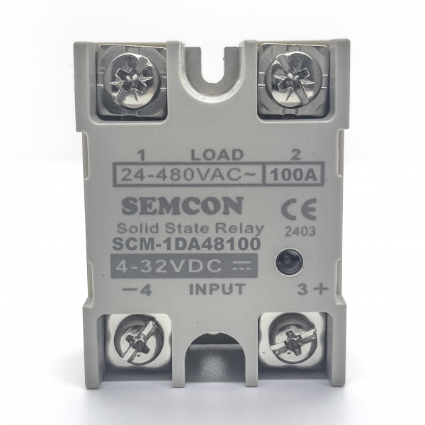 SCM-1DA48100 SSR 1 Pha 100A | Output: 24-280Vac, Input: 3-32Vdc
