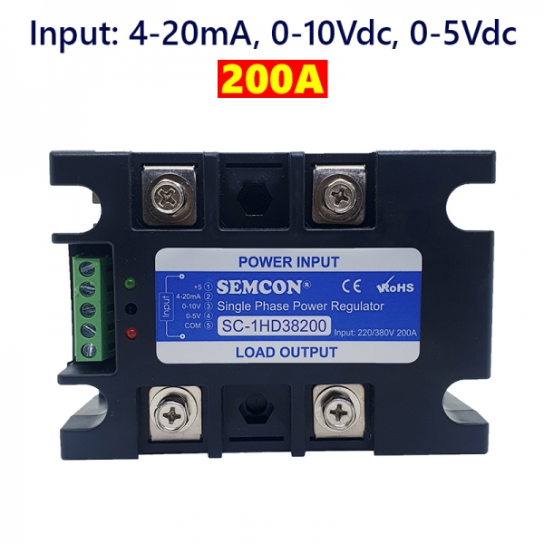 Bộ Điều Khiển SCR 1 Pha SC-1HD38200 Input: 4-20mA. 0-10V, 0-5V Công Suất 150A | Bộ Điều Khiển Điện Trở